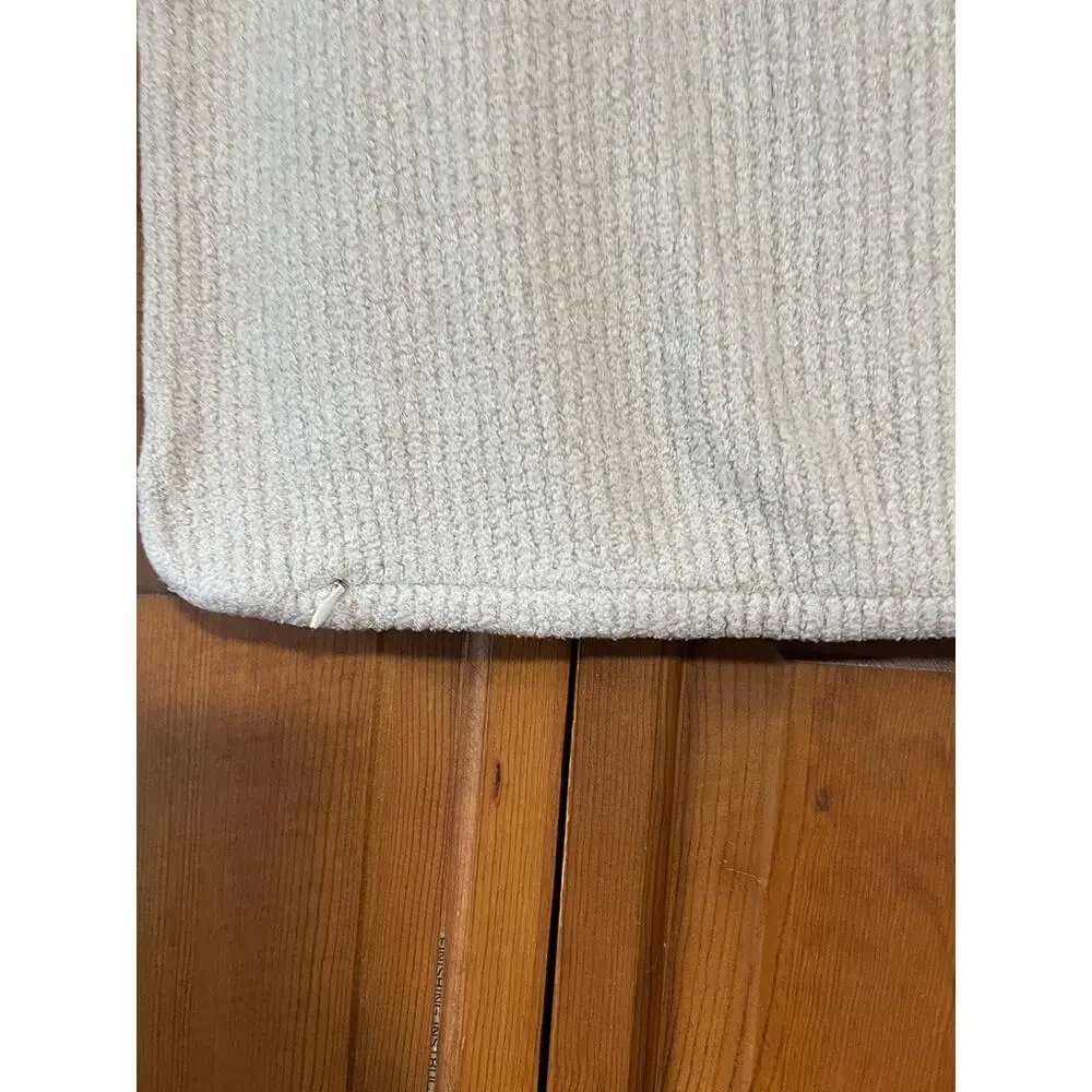 Barefoot Dreams CozyChic Lite Ribbed Pillow Cover 18x18 Sand Pearl Neutral